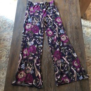 Wide Leg Floral Pants